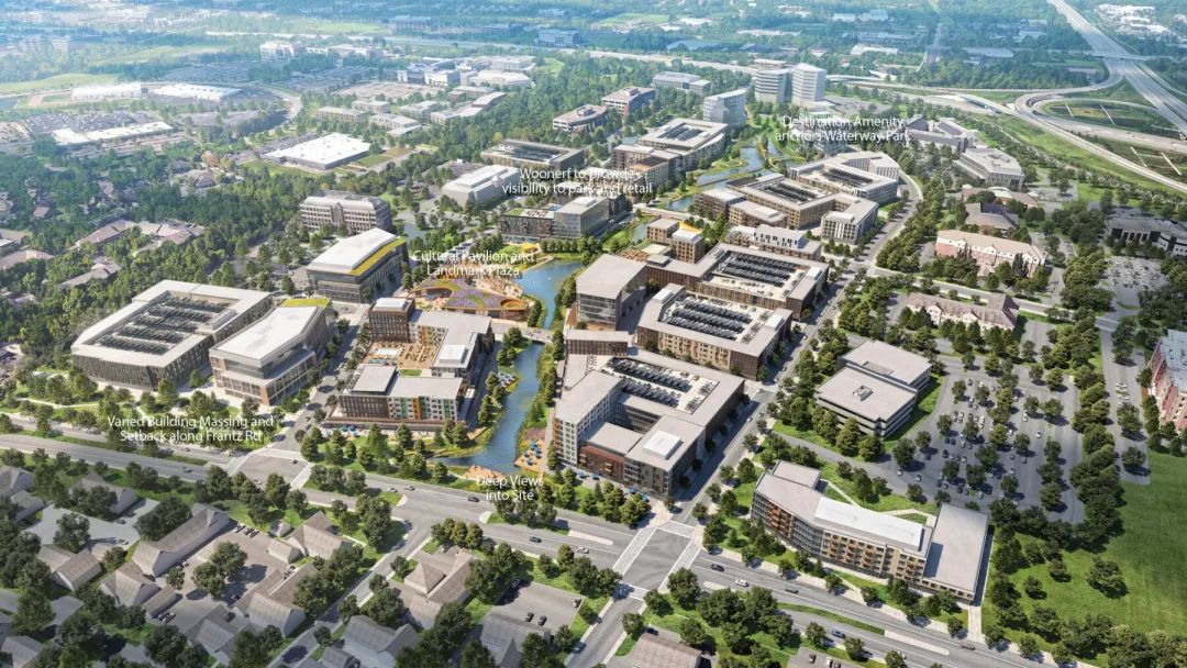 aerial rendering of district